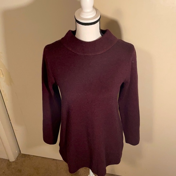 NWT Womens Apt. 9 Wine Funnel Neck Pullover Sweater Size Small - Picture 5 of 9